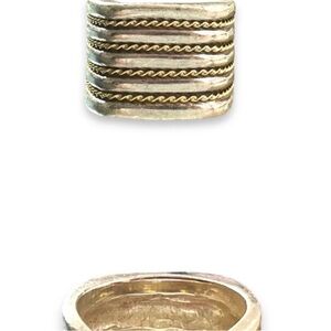 Extra thick 925 sterling with 10k yellow gold ring Sz 5.5